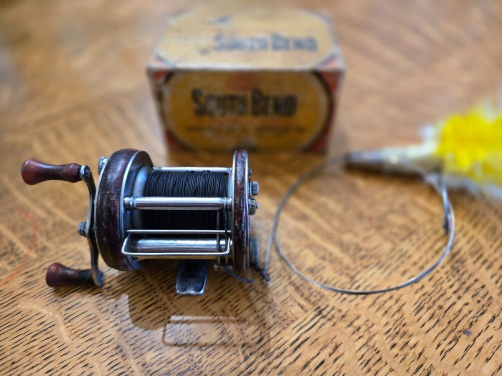 Vintage South Bend No. 1250 Model E Casting Reel Anti Backlash w/ Box